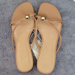 a new day Beige Sandals with Gold Accent